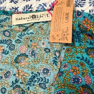 NATURAL LIFE Floral Mini Dress - Blue and Orange